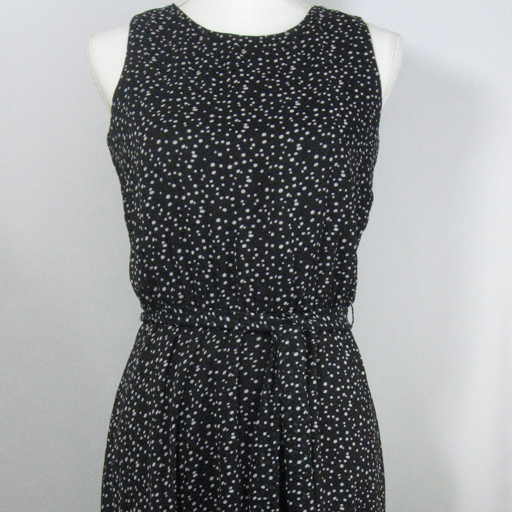 Christopher & Banks Sheer Lined Dotted Dress 4P
